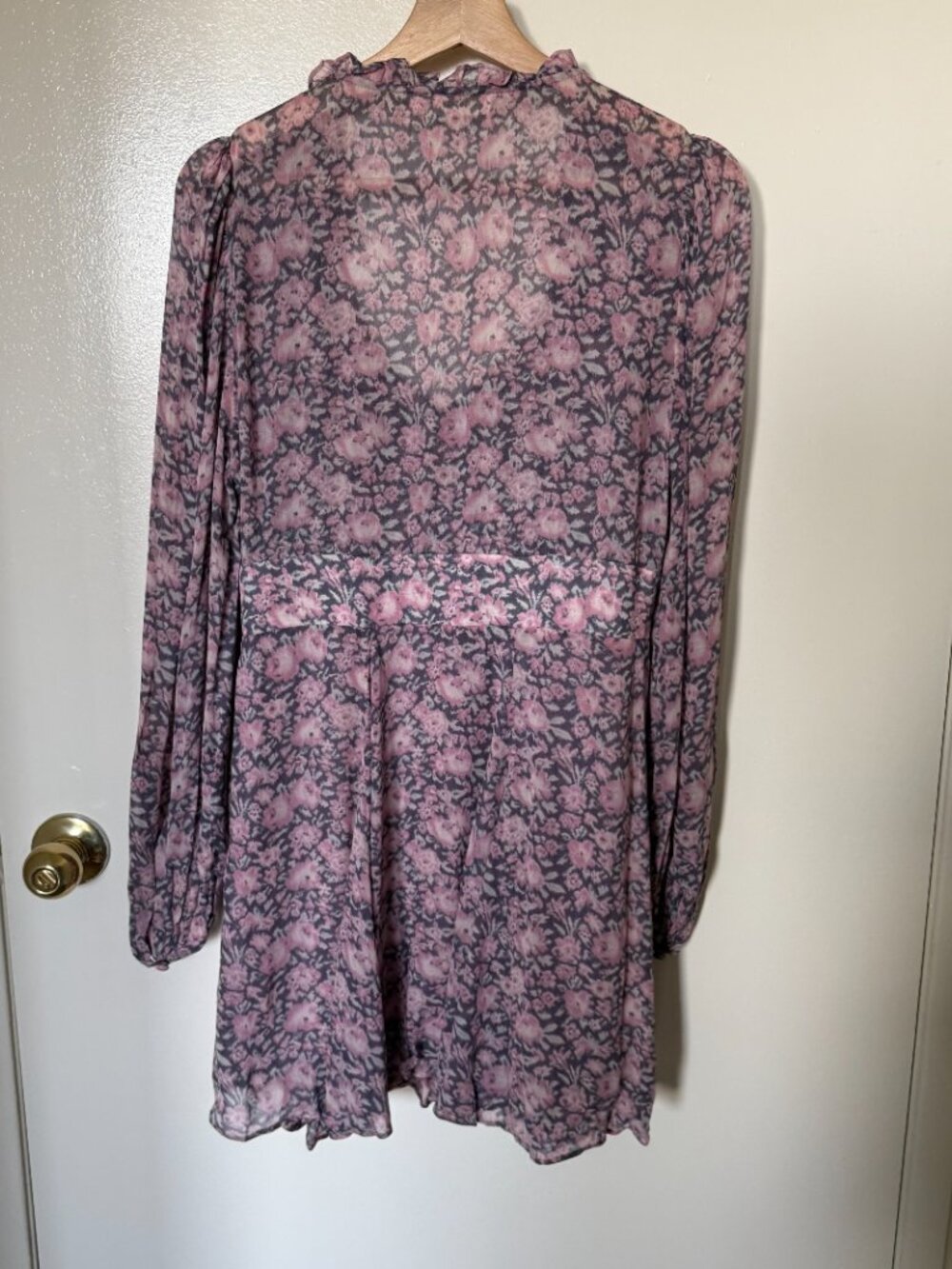LoveShackFancy Cassidy Purple Floral Georgette Mini Dress US 6 - Picture 7 of 7